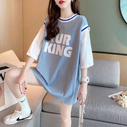 

2021 Summer Hot T Shirt Women Goth Clothes Kawaii Clothes Aesthetic Blended Appliques Regular Casual O-neck Character