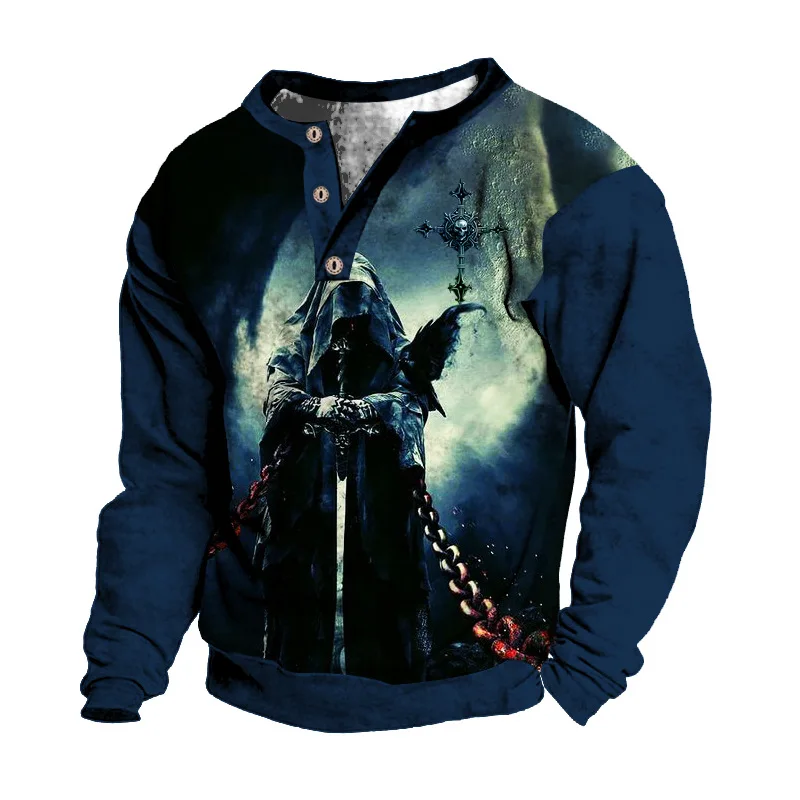 

Детская толстовка для мальчиков с длинным рукавом и 3D-принтом Reaper с v-образным вырезом, многоцветные детские топы для девочек, осенняя мода н...