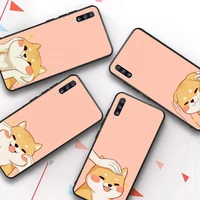 fashion cute cartoon shiba inu dog phone case for redmi 8 9 9a for samsung j5 j6 note9 for huawei nova3e mate20lite cover
