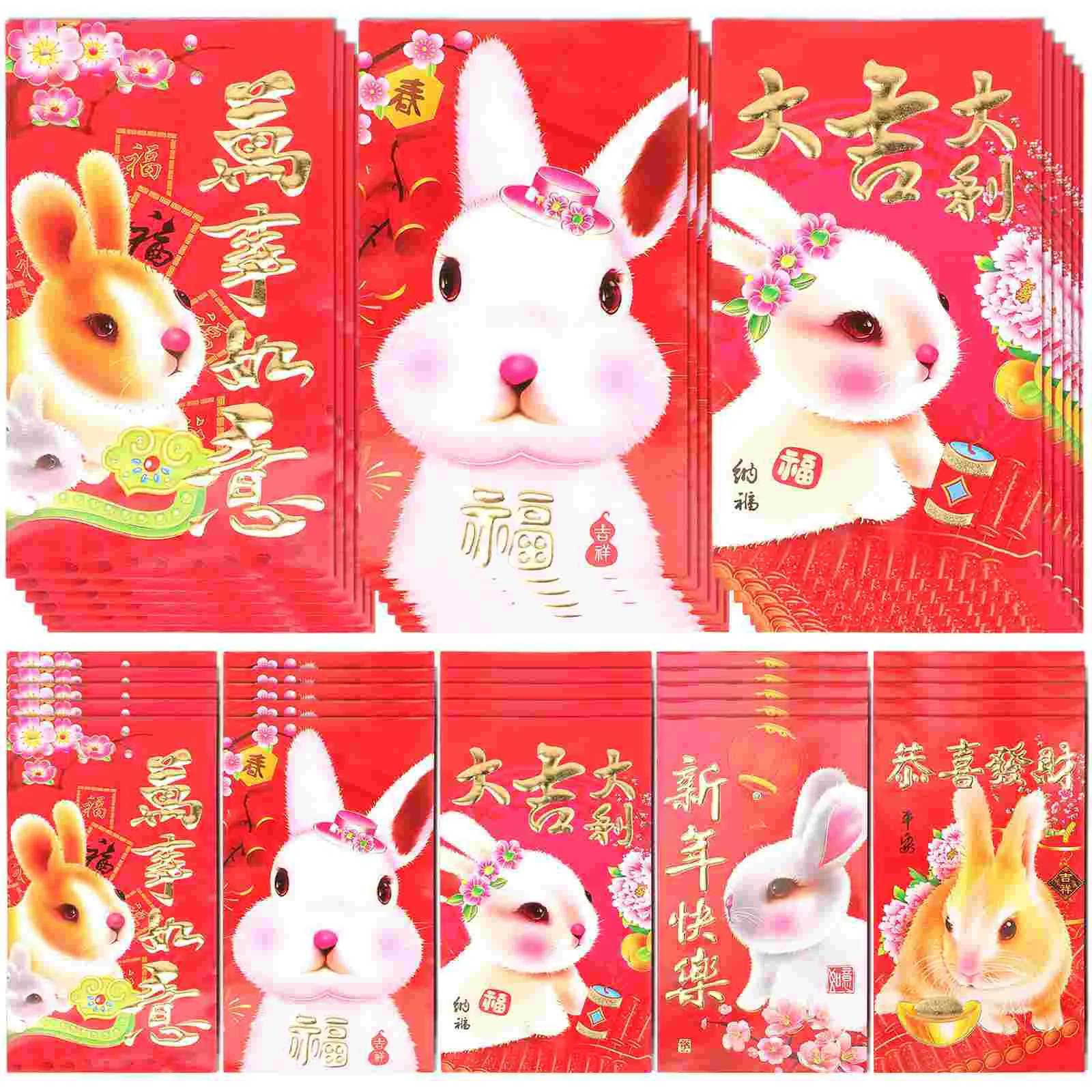 

Red Envelopes Year New Money Rabbit Packet Chinese Lucky Zodiac Cash Festival Spring Hongbao Pocket Gift Envelope Pocketssee