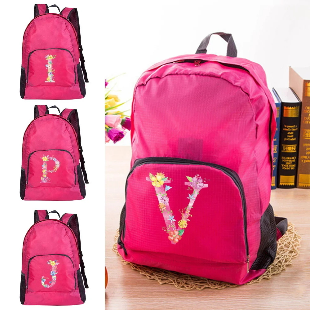 

Нейлоновые водонепроницаемые дорожные рюкзаки, мужские дорожные сумки, походный рюкзак, уличная спортивная школьная сумка, женский рюкзак с розовым буквенным принтом