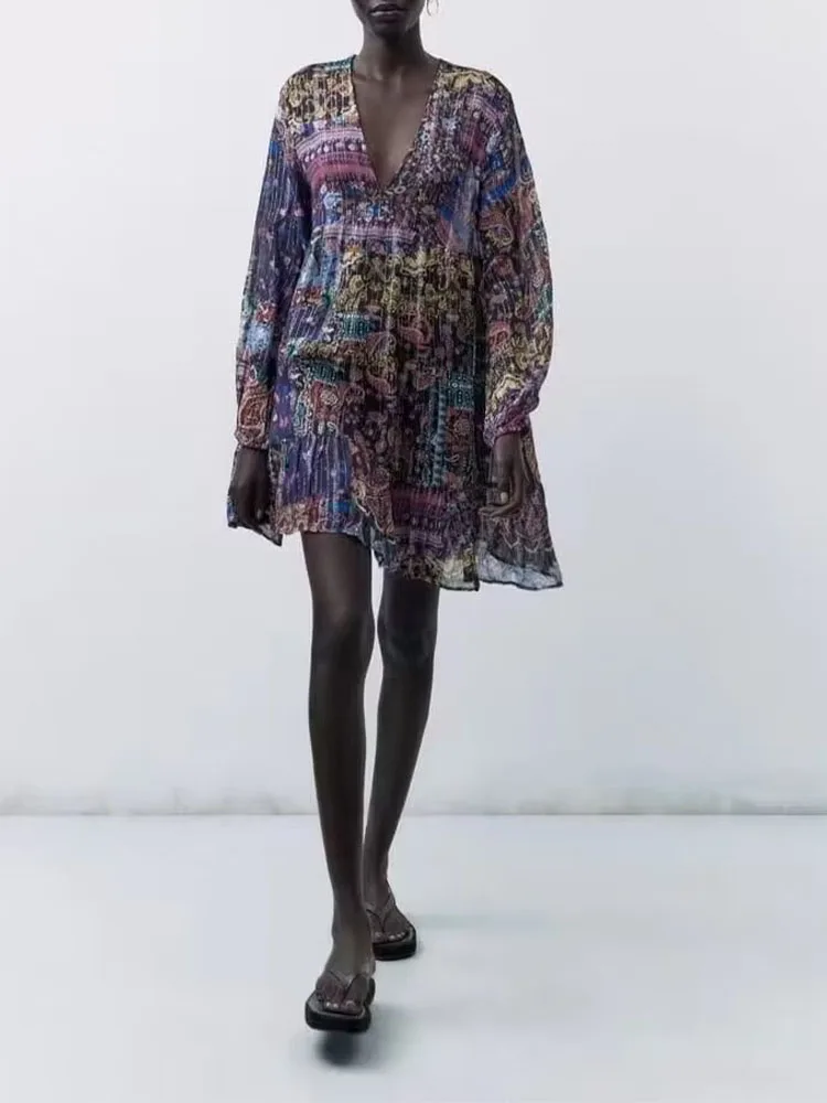 

Новое Осеннее женское модное повседневное универсальное облегающее универсальное платье с принтом в европейском и американском стиле