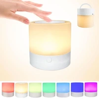 usb rechargeable 7 colors led night light portable bedside lamp energy save children bedroom ornament table light dropship