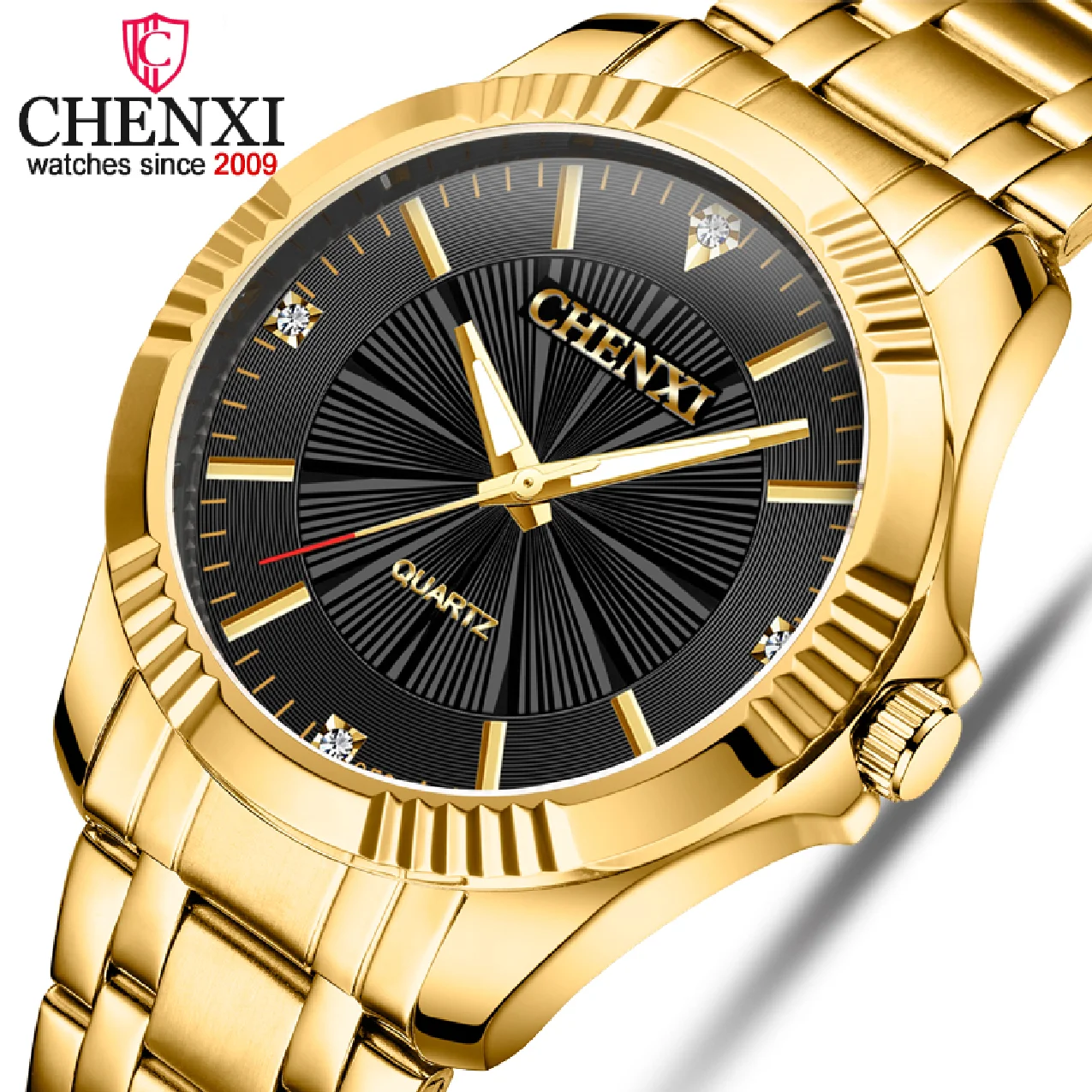 

CHENXI Brand Famous Noble Gentlmen Watch Classic Luxury Gold Stainless Steel Quartz Male Watches Fashion Delicate Gift Clock Men