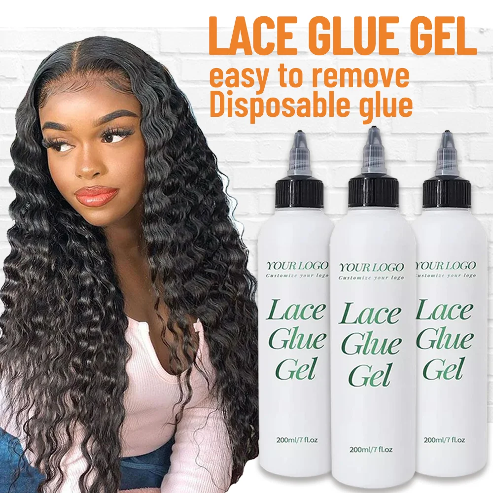 10pcs Liquid Clear Lace Glue Gel Waterproof Wig Adhesive Gel Extra Hold Wig Adhesive For Frontal Hairpiece Lace Wig Custom Logo