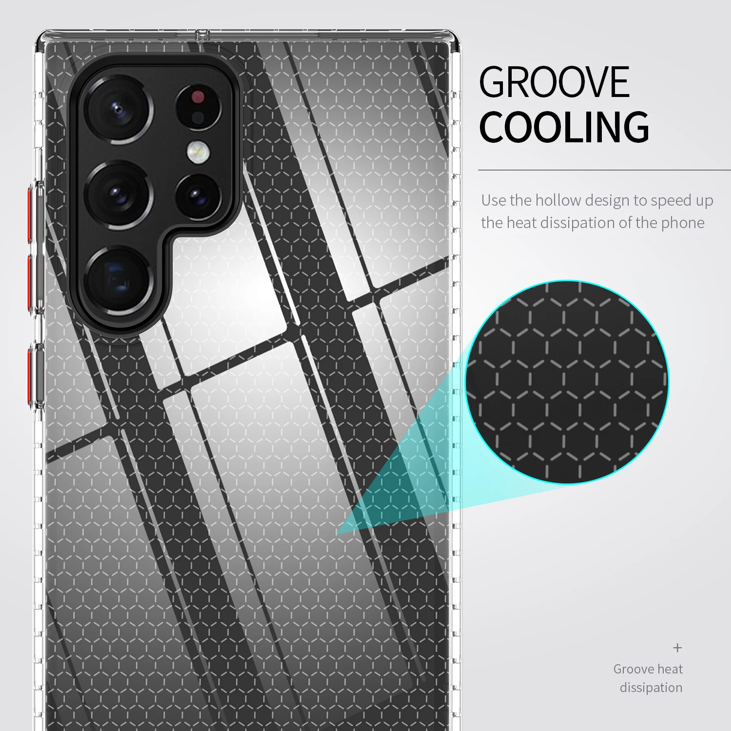 Clear TPU Case for Samsung Galaxy S23 Plus S22 S21 S20 Ultra Note 20 Honeycomb Crystal Slim Shell Bumper Protection Back Cover