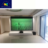 xyscreens 100 inch recess in ceiling intelligent anti light black crystal tab tension projection screen