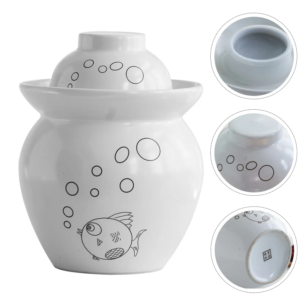 

Fermenter Wide Mouth Seal Fermenting Crock Kimchi Jar Ceramic Pickle Jar Fermenting Jar for Kitchen Storage