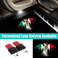 2pcs wireless car door led 3d mexican flag eagle logo welcome laser projector courtesy shadow lights