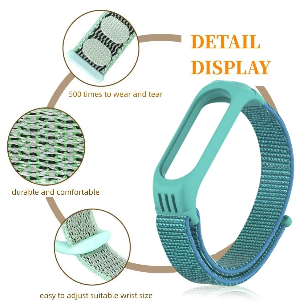 Universal Nylon Sport Strap For XiaoMi Mi Band 7 6 5 4 3 Smart watch Accessories Adjustable Wristband miband 7 MiBand 6 Bracelet