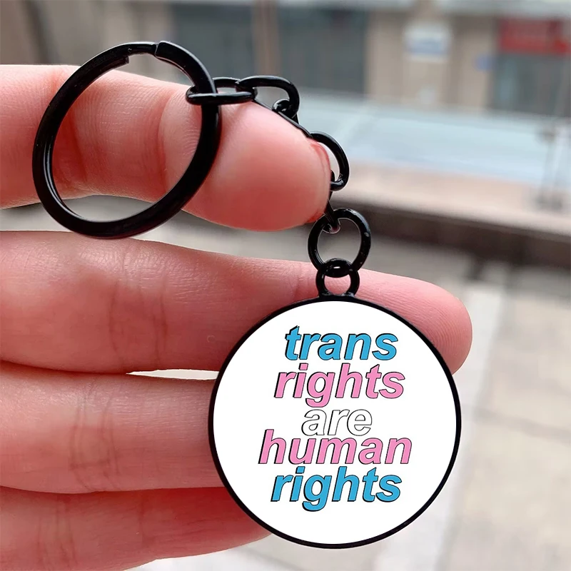 

Fashion rights are human rights Keychain Motorcycle Car Backpack Chaveiro Keychain Friend's Keyring Gifts Accessories