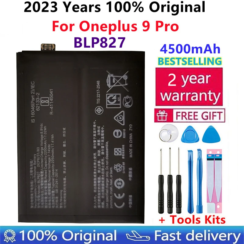 

100% Original New High Quality BLP827 Capacity 4500mAh Phone Replacement Battery For OnePlus 9Pro One Plus 9 Pro Batteries Tools