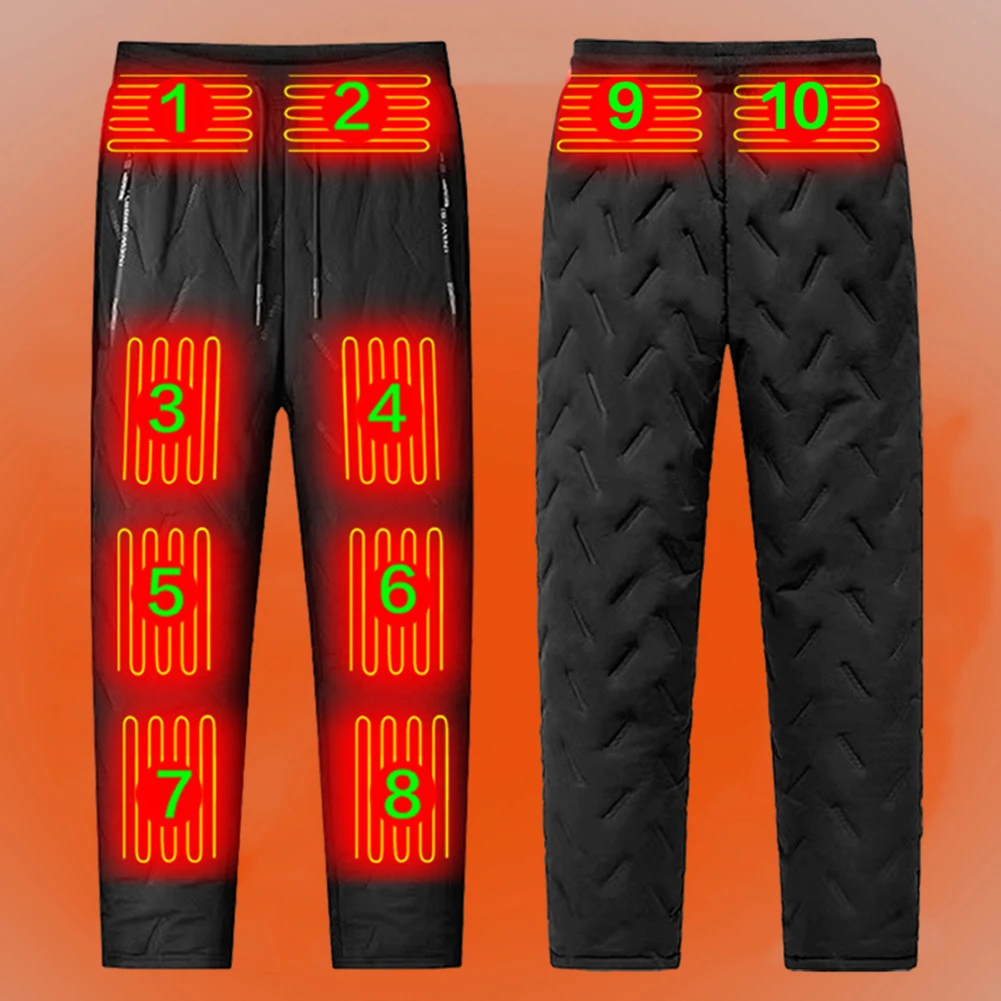 

Unisex Heated Thermal Pants 10 Heating Zones Electric Thermal Trousers 3 Temperature Modes Winter Electric Warmer Clothing