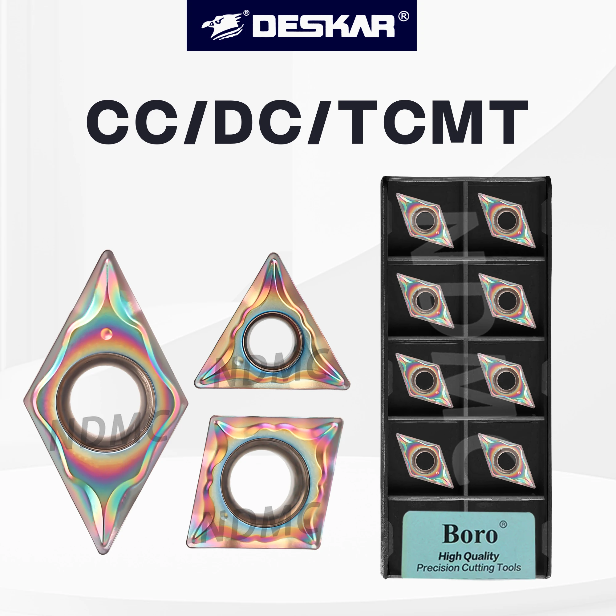 

Токарный станок с ЧПУ CCMT/DCMT/TCMT060204/060208/9T304/9T308/11T304/11T308-LM TF918 Семицветная токарная обработка лезвий Обработка закаленного станка