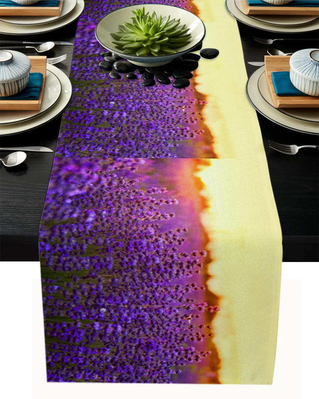 

Lavender Flower Field Dusk Tablecloth Table Runner Decoration Home Decor Dinner Table Decoration Table Decor