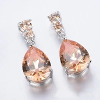 hot selling inlaid water drop champagne zircon earrings e commerce european and american trendy womens earrings