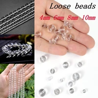 clear crystal loose beads natural gemstone smooth round for jewelry making