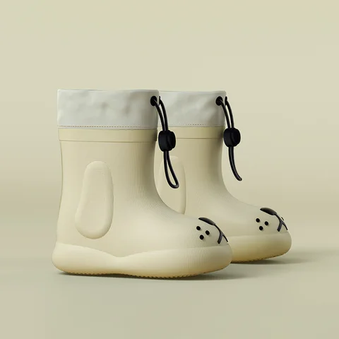Детские сапоги для дождя, детская обувь для воды с ремешком из ЭВА, мягкая интегрированная Нескользящая детская непромокаемая обувь для мальчиков и девочек