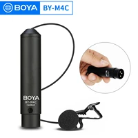 boya by m4c m4od professional clip on cardioid xlr lavalier microphone for sony canon panasonic camcorders zoom audio recorders
