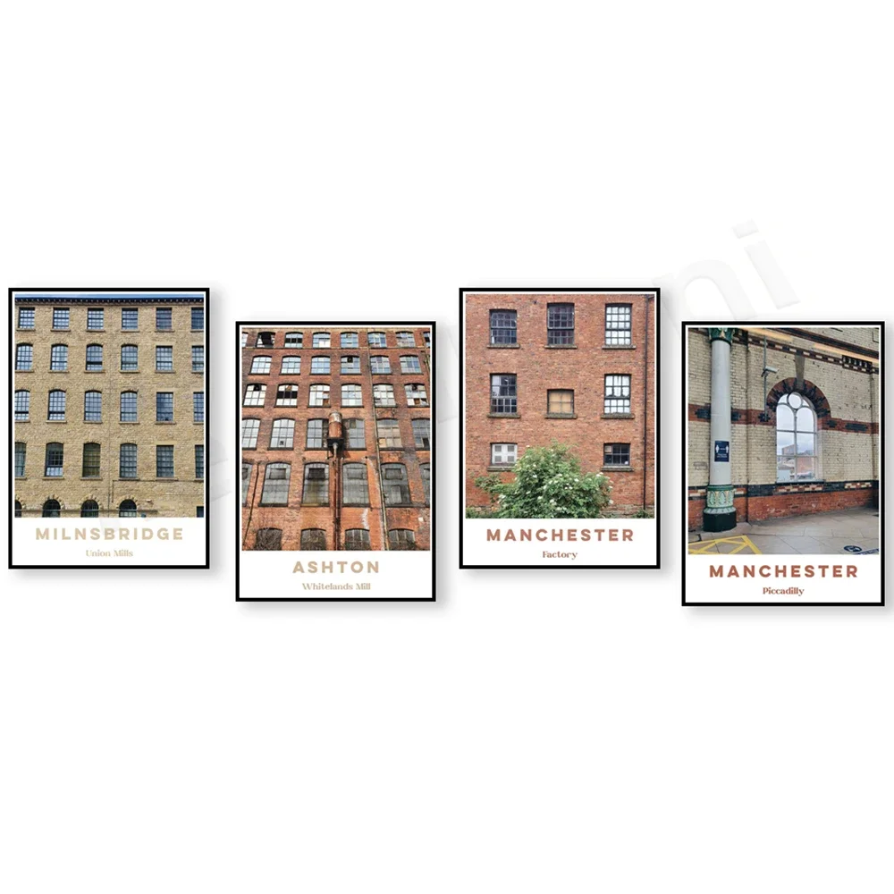 Манчестер Пикадилли Станция Фабрика Хандерсфилд Плакат Печать на холсте