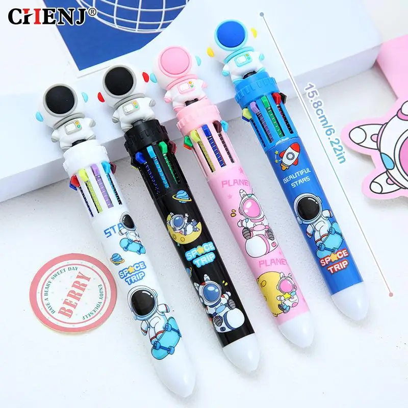 

10 Colors Cartoon Astronaut Ballpoint Pen School Office Supplies Stationery Papelaria Escolar Multicolored Pens Colorful Refill
