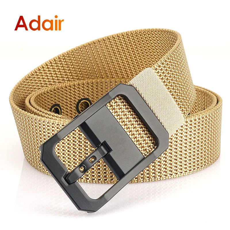 

Men Belts Nylon Webbing Canvas Fabric Tactical Belt Casual High Quality Accessories Military Jeans Army Solid Waist Strap HB082