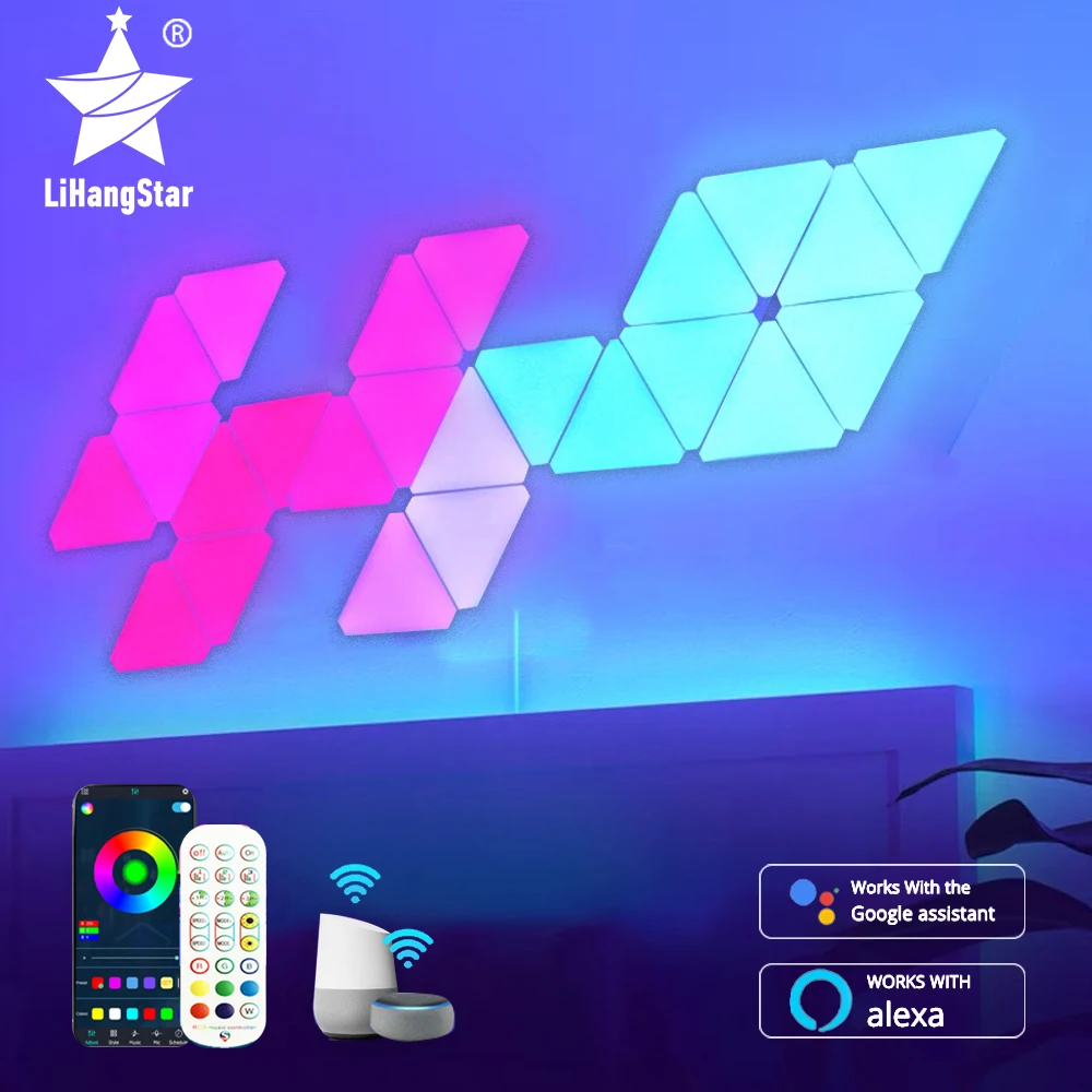 Настенный светсветильник льник Wi-Fi светодиодный треугольный RGB голосовое