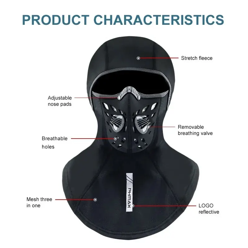 PHMAX Зимняя Термолыжная Кепка Унисекс Теплая Флисовая Маска Для Лица Сноуборда