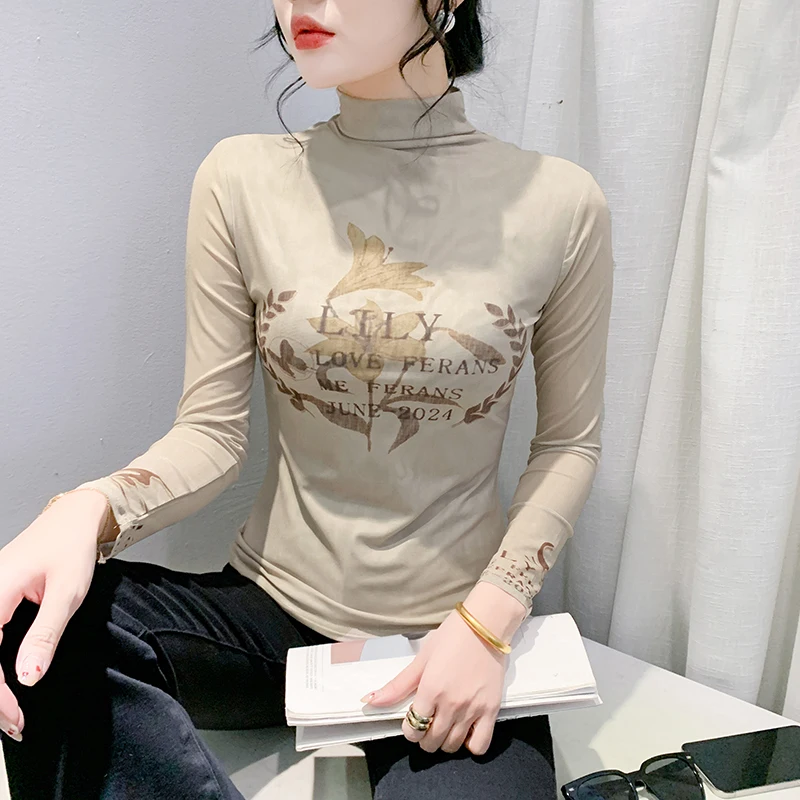 Рубашка с высоким воротником женская рубашка длинным рукавом европейские товары