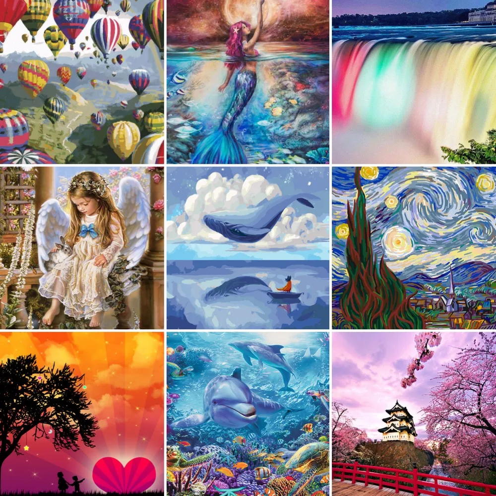 

5D DIY Diamond Painting Kit Romantic Scenery Diamond Mosaic Full Round Drill Cross Stitch Diamond Embroidery Art Home Decor Gift