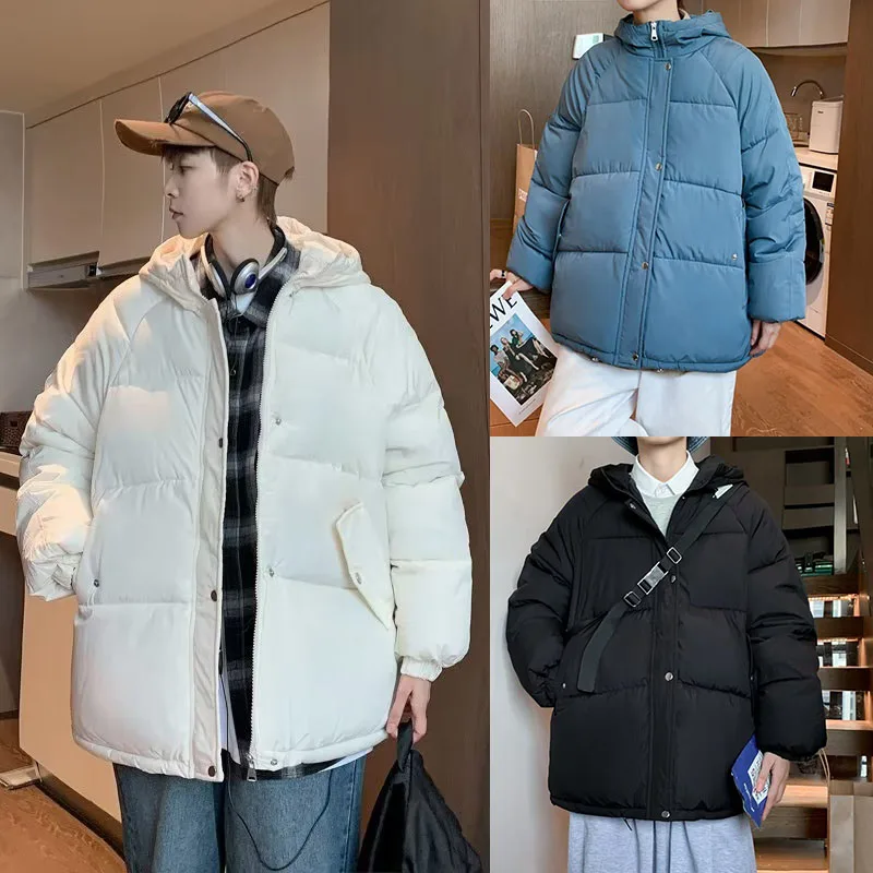 

Winter Parkas Men Cotton Coats 1:1 High Quality All-match Solid Color Warm Casual Unisex Jackets Tops