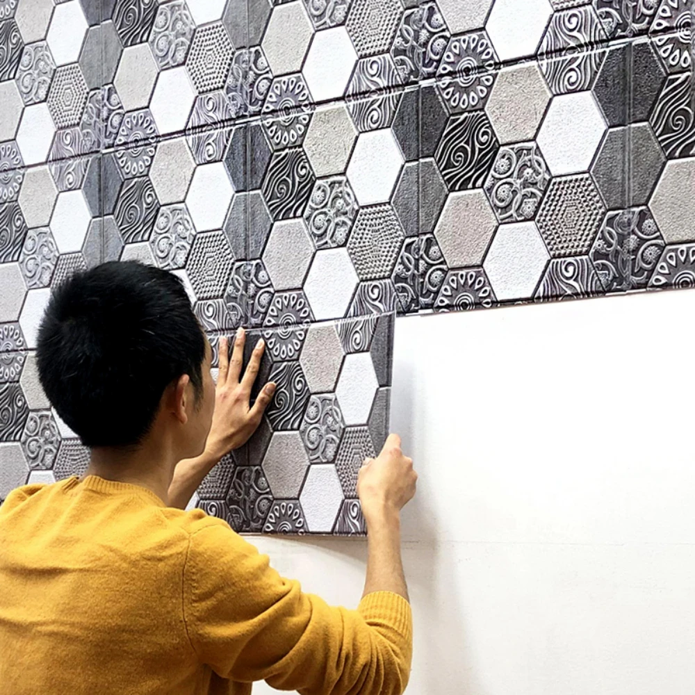 

Nordic Wind 3D Wall Sticker TV Background Wall Waterproof Self - Adhesive Room Wall Decorations Waterproof Backglue Sticker