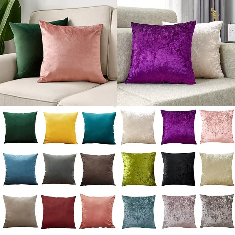 

Cushion Cover Super Soft Pillow Cover for Sofa Living Room Shiny Beige Decorative Kussenhoes Home Decor