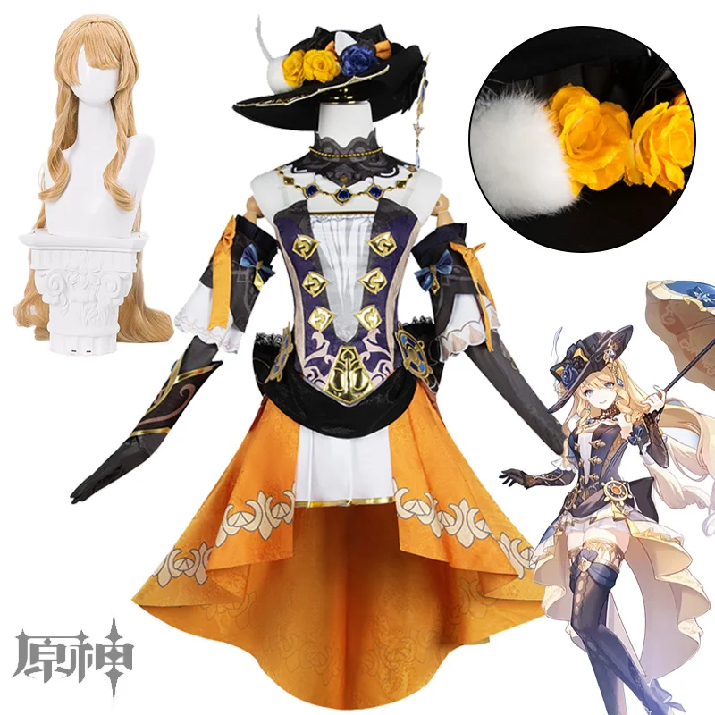 

Игра Navia Косплей геншин ударопрочный Косплей Костюм Униформа шляпа топы юбка Полный комплект Хэллоуин Карнавал женские костюмы