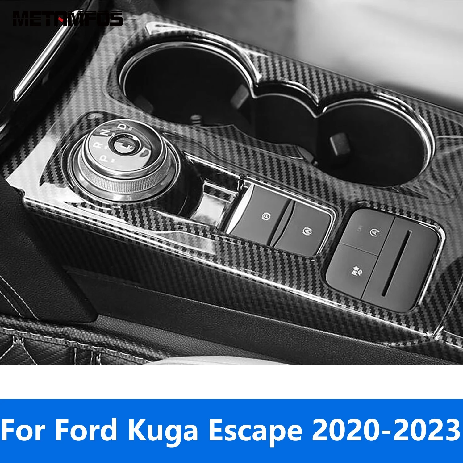 

For Ford Kuga Escape 2020 2021 2022 2023 Carbon Fiber Center Console Gear Shift Box Panel Cover Trim Accessories Car Styling