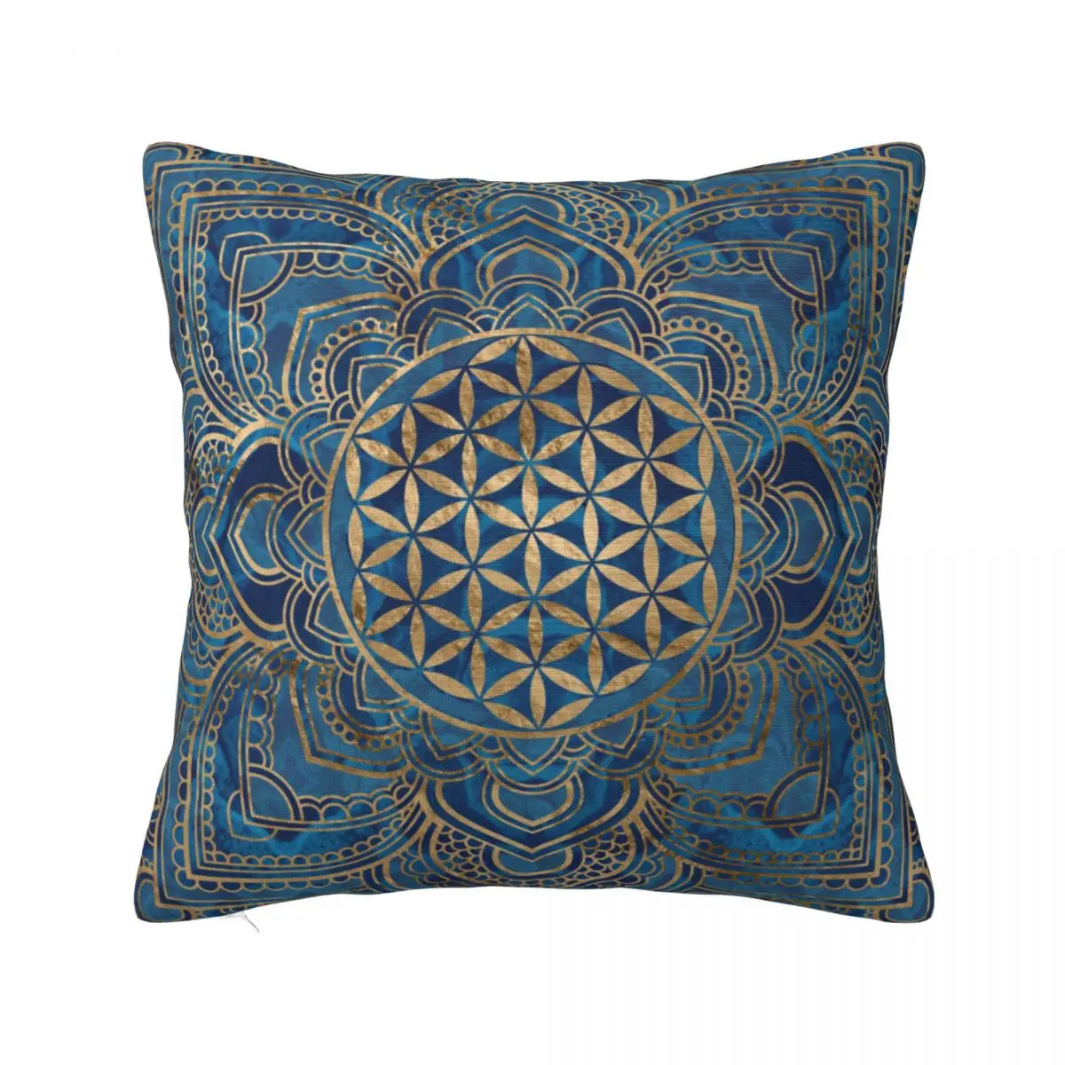 

Lotus Mandala Pillow Cover Home Decor Pattern Bohemian Boho Cushions Throw Pillow for Home Polyester Double-sided Printing