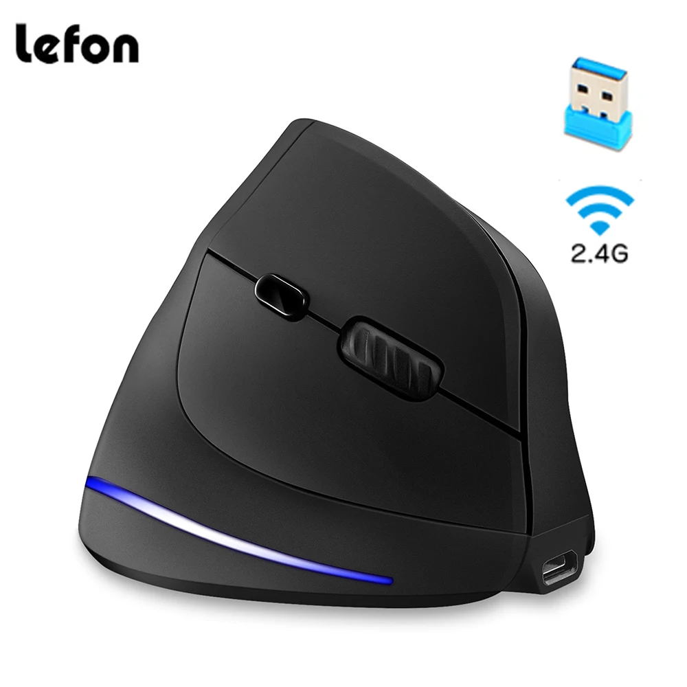 Мышь Lefon Вертикальная Беспроводная игровая 2 4 ГГц 2400 DPI |