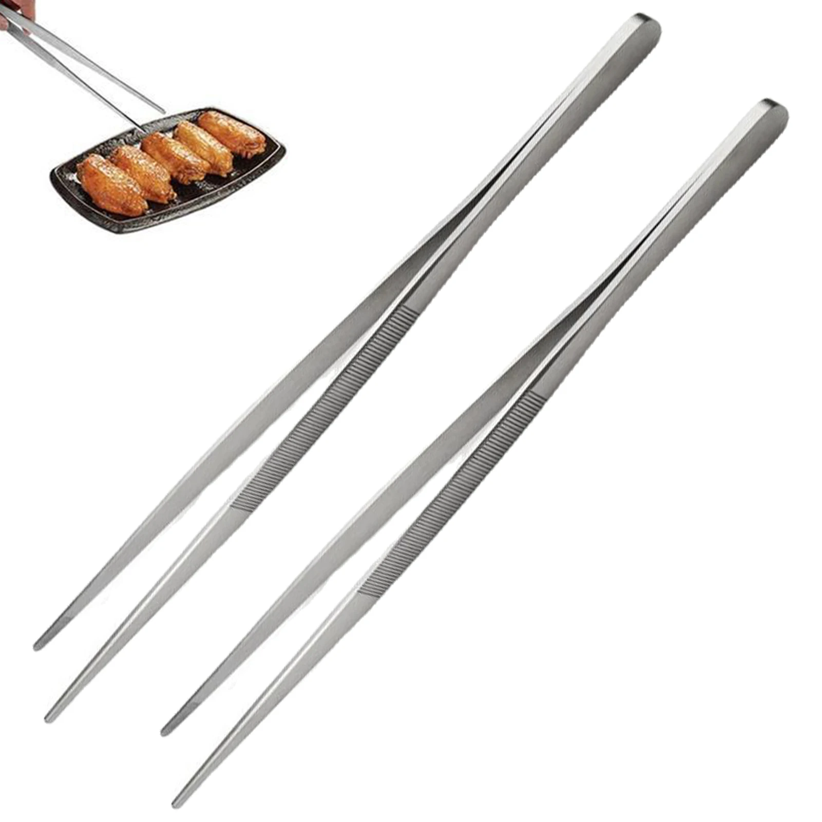 

Пищевые пинцеты из нержавеющей стали, прочные и устойчивые к коррозии пищевые зажимы из нержавеющей стали, легко чистить, из нержавеющей ст...