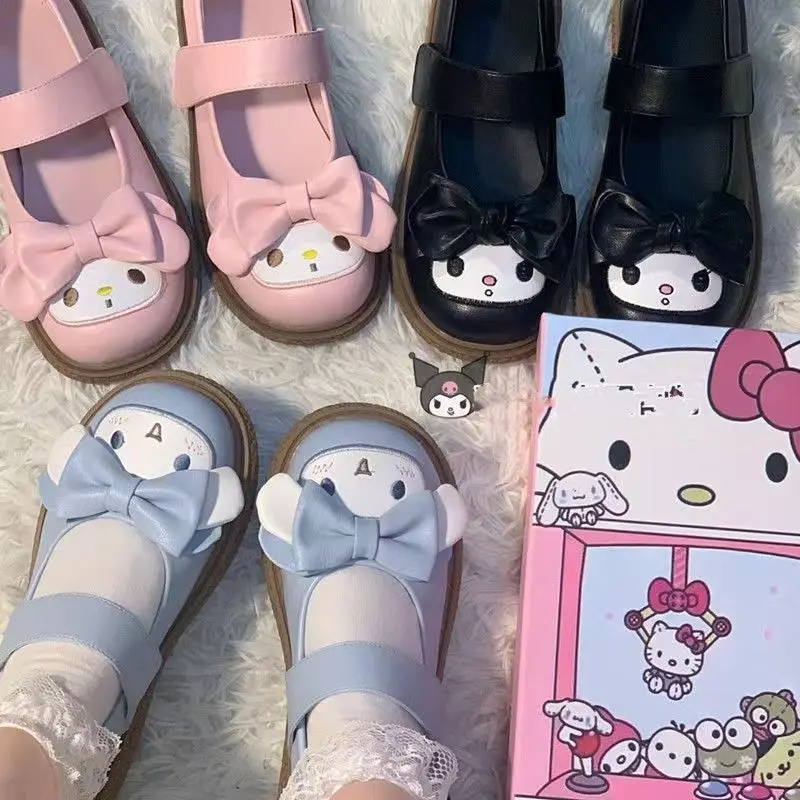 

New Japanese spring and autumn sanrio Kulomi cinnamon rolls my melody princess shoes leather shoes cute lolita casual shoes