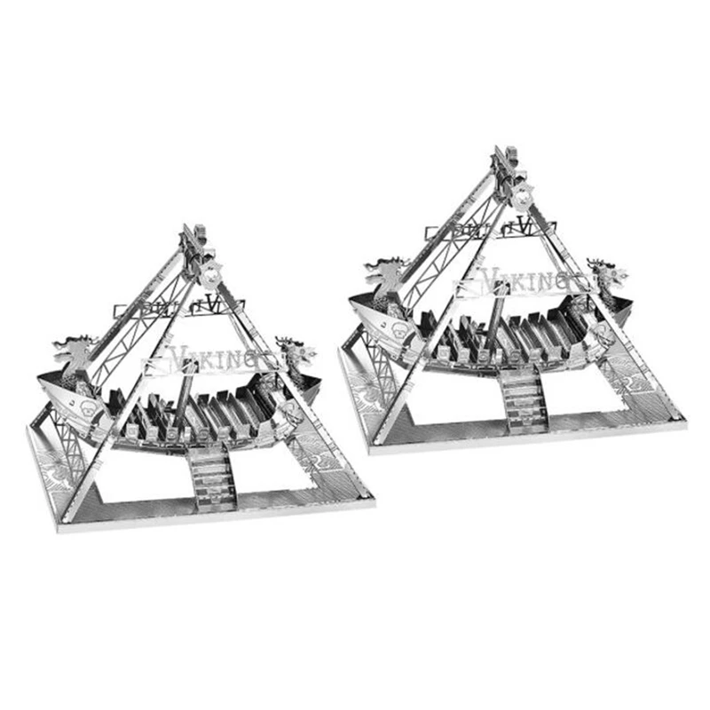 

2X 3D Metal Model Kit Viking Ship Assembly Model DIY 3D Cut Model Puzzle Toys For Adult Originality
