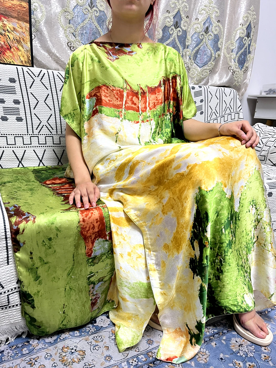 Мусульманские Абайи для женщин модные комплекты с тюрбаном и поясом хиджаб