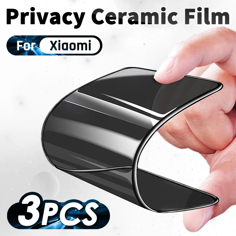 

3pcs Privacy Ceramic Tempered Film Screen Protector For Xiaomi 13 12 12t 11 11t Lite Ultra Pro 12x 12s Full Cover Accessories