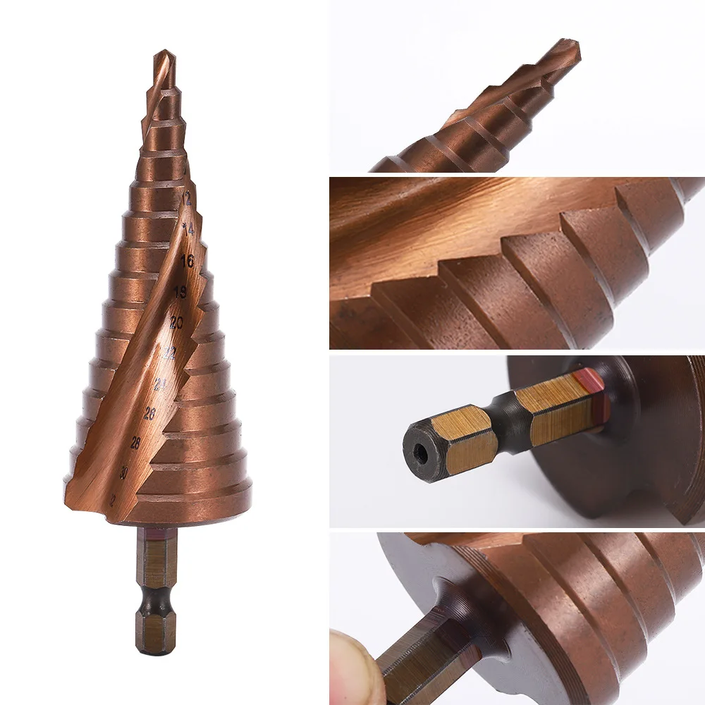 

Сверло HSSCO конус Drillforce M35 5% Кобальт ступенчатый Металл инструмент резец отверстия 4-12/4-20/4-32 мм нержавеющая сталь железное отверстие открывалка пила