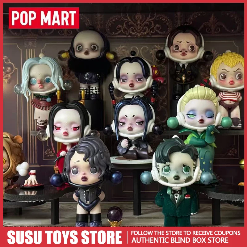 Фото POP MART SKULLPANDA Серия «Семья Аддамс»: Коллекционная фигурка-сюрприз (Blind Box) в стиле кавайного аниме, настольное украшение, подарок №2