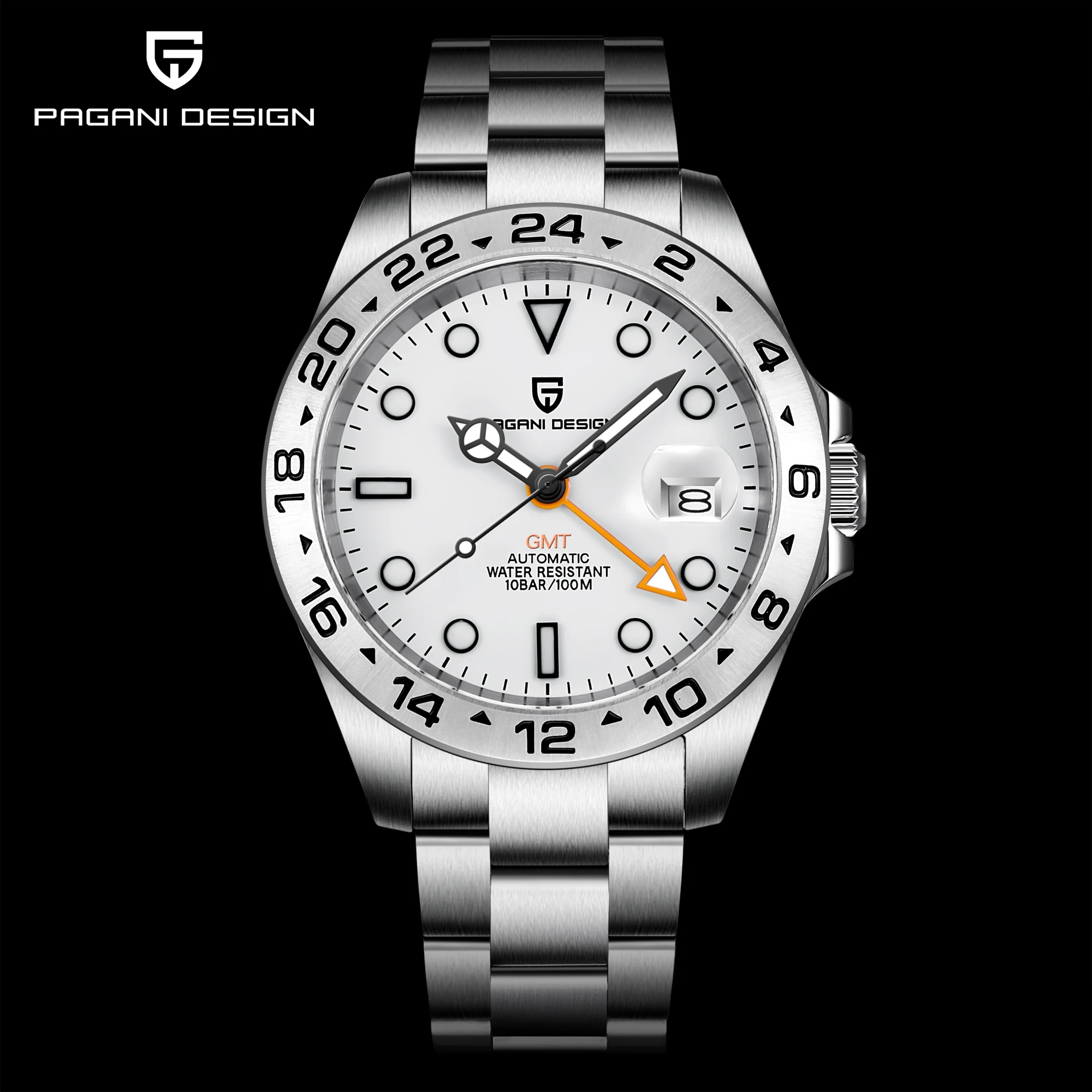 

PAGANI DESIGN 42MM Men's GMT Automatic Mechanical Watches Date Clock Stainless Steel Sapphire Glass Waterproof Montre Homme