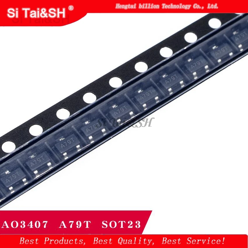 50 шт. AO3407 3407 SOT23-3 MOSFET A79T MOSFT P-Ch -30V -3.6A 64mOhm новый оригинальный