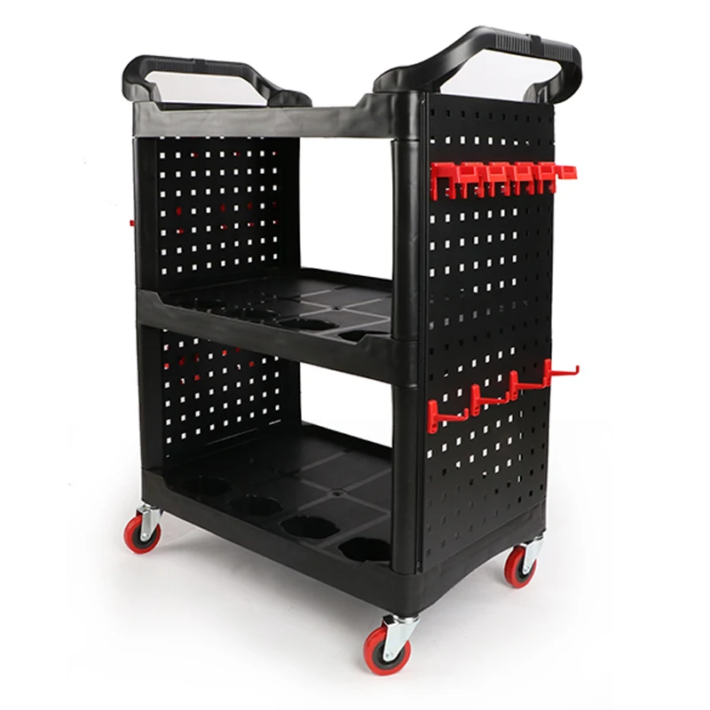 

Car Beauty Tool Cart Three-layer Storage Trolley Multifunctional Item Storage Trolley Auto Repair Tools
