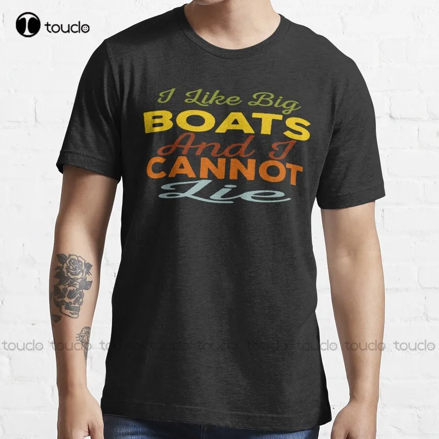 I Like Big Boats And I Cannot Lie Trending T-Shirt T Shirts For Men Outdoor Simple Vintag Casual T Shirts Fashion Tshirt Summer