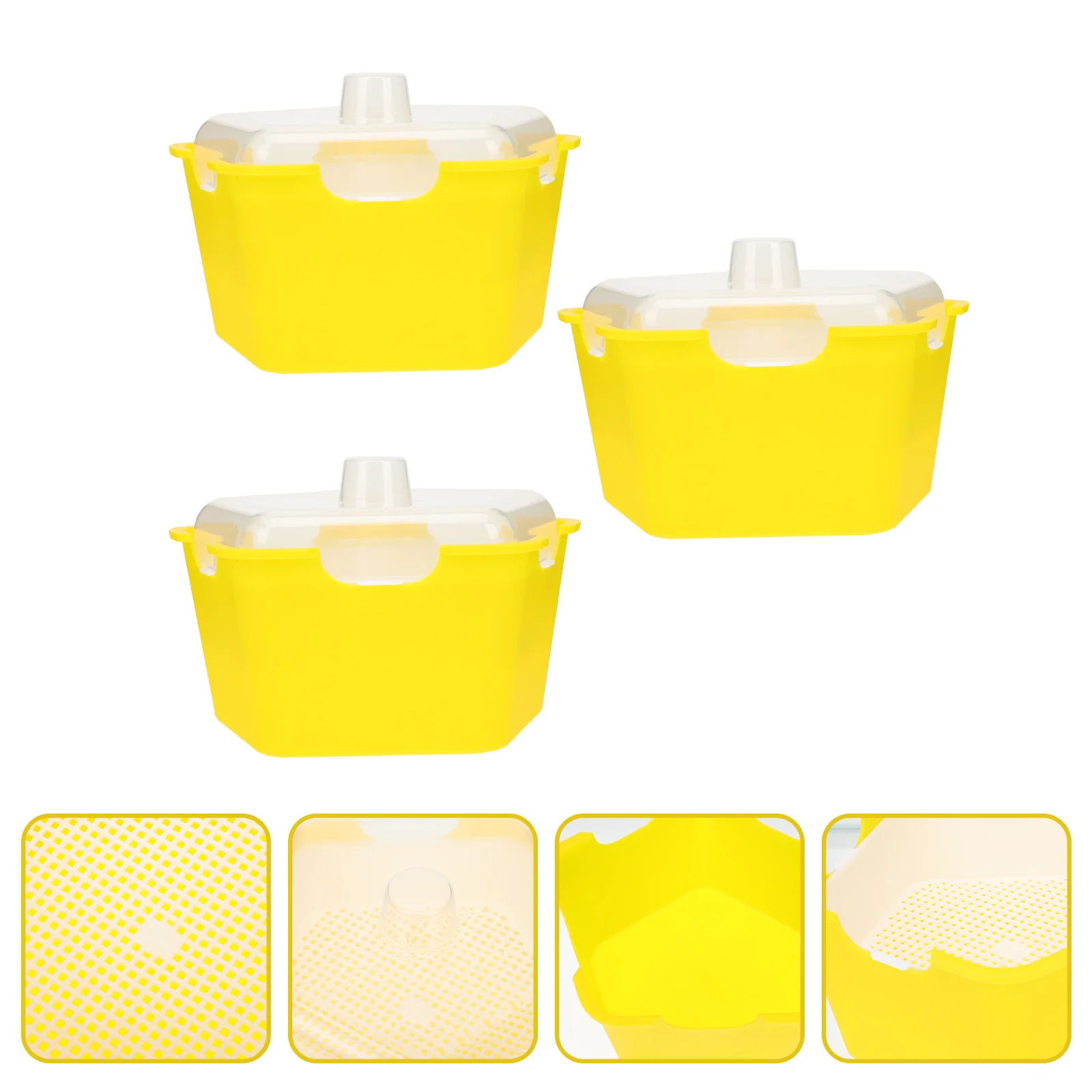 

3Pcs Plant Growing Plastic Trays Germination Starter Trays for Greenhouse