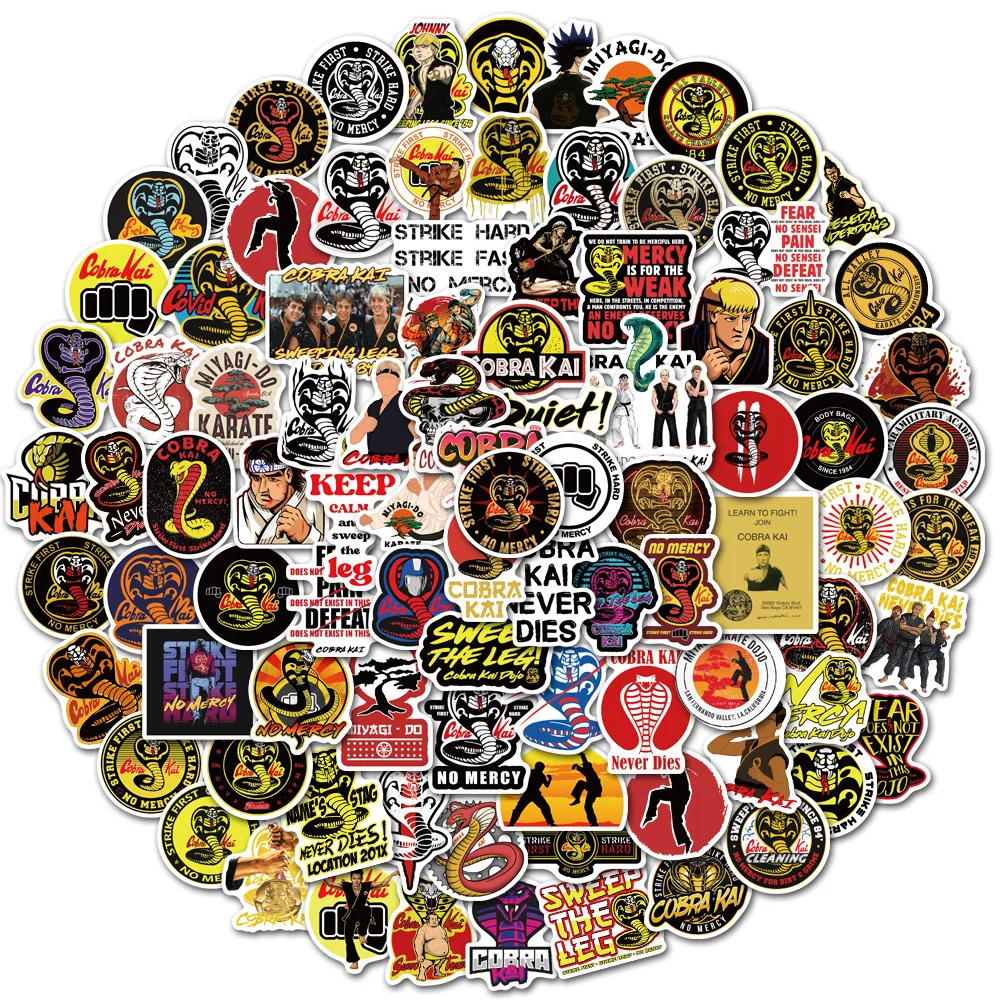 

10/30/50/102pcs TV Show Cobra Kai Stickers DIY Motorcycle Luggage Guitar Skateboard Cool Sticker Decal for Kid Toys PVC Stickers